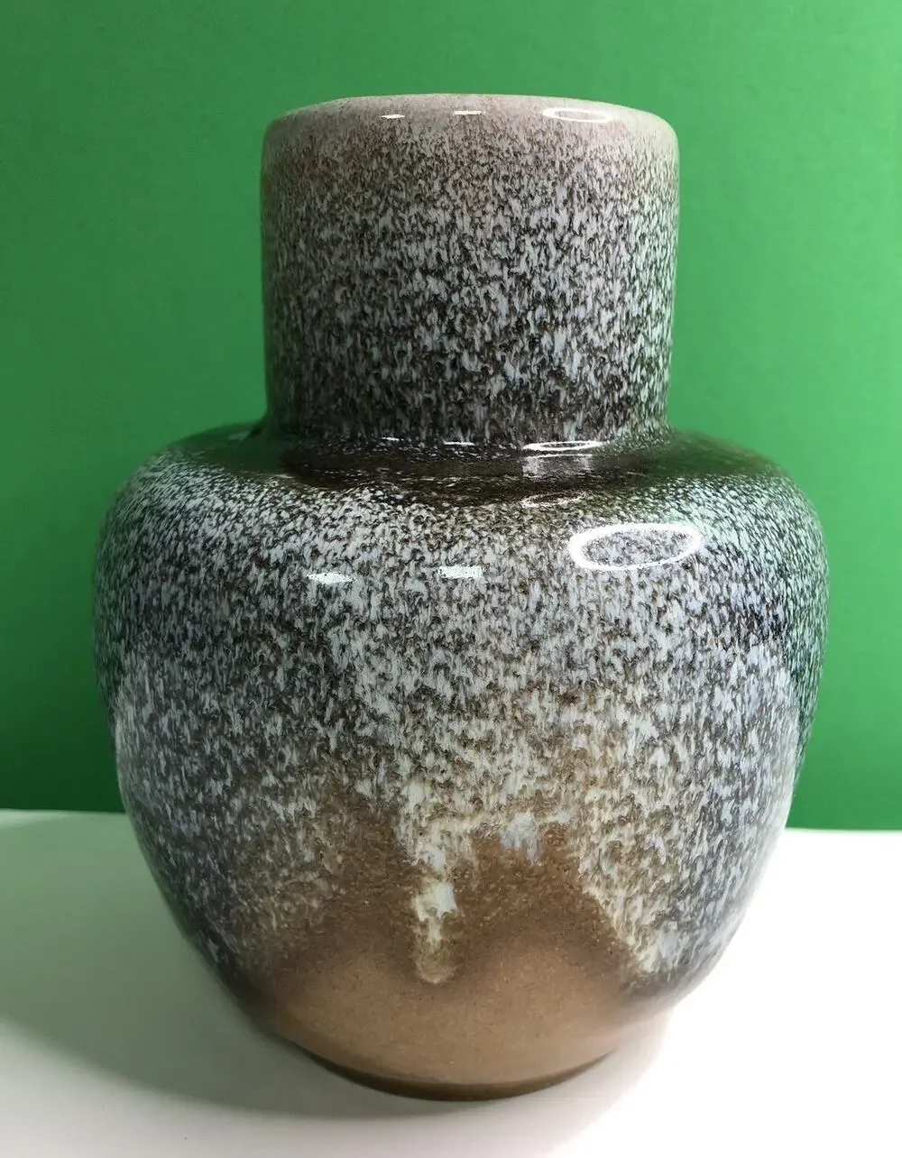 Vintage MCM Royal Hickman Pottery Vase Unique Brown Blue Cream Tan Glaze Haeger
